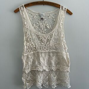 Dynamite small crochet lace tank top